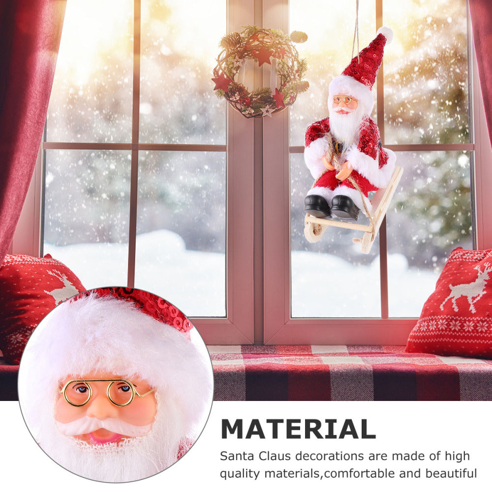 Cartoon Fabric Plush Santa Claus Dolls Children's Toys Pendants Window Decorations