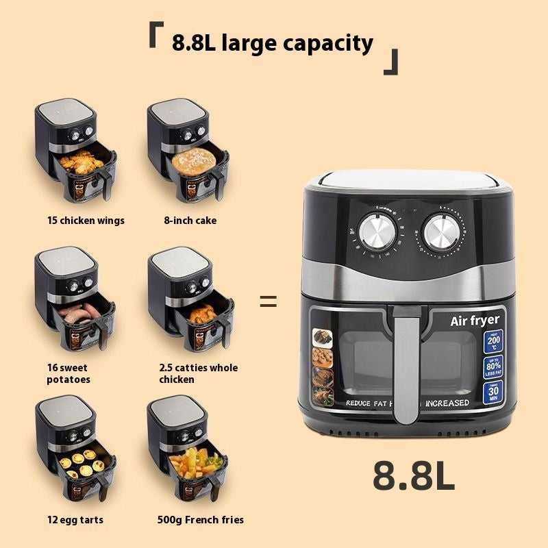 Household Air Fryer Large Capacity Visual Stainless Steel Automatic Multi-function