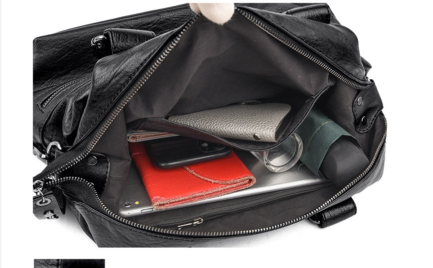 Simple Soft Leather Portable Casual One-shoulder Messenger Bag