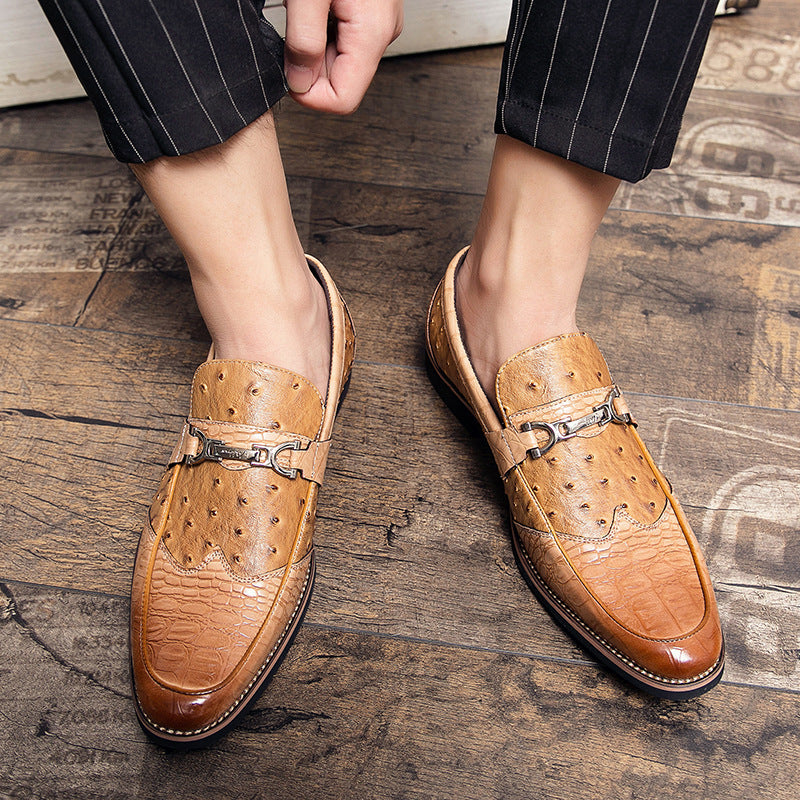 Men's Leather Shoes Without Shoelaces Loafers