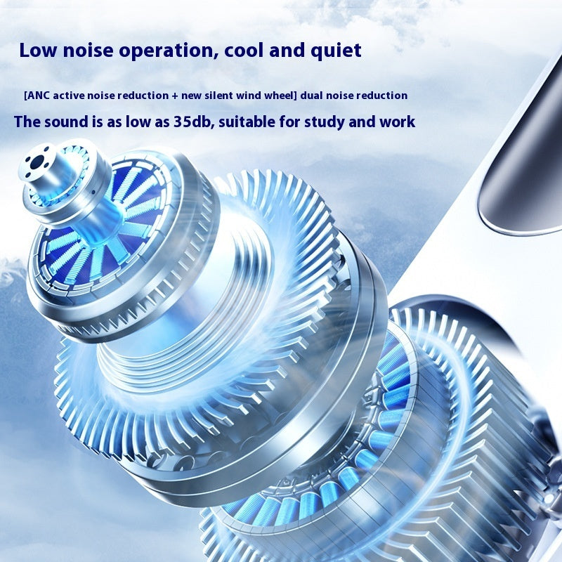 USB Charging Non-leaf Ice Compress Lazy Outdoor Portable Halter Little Fan