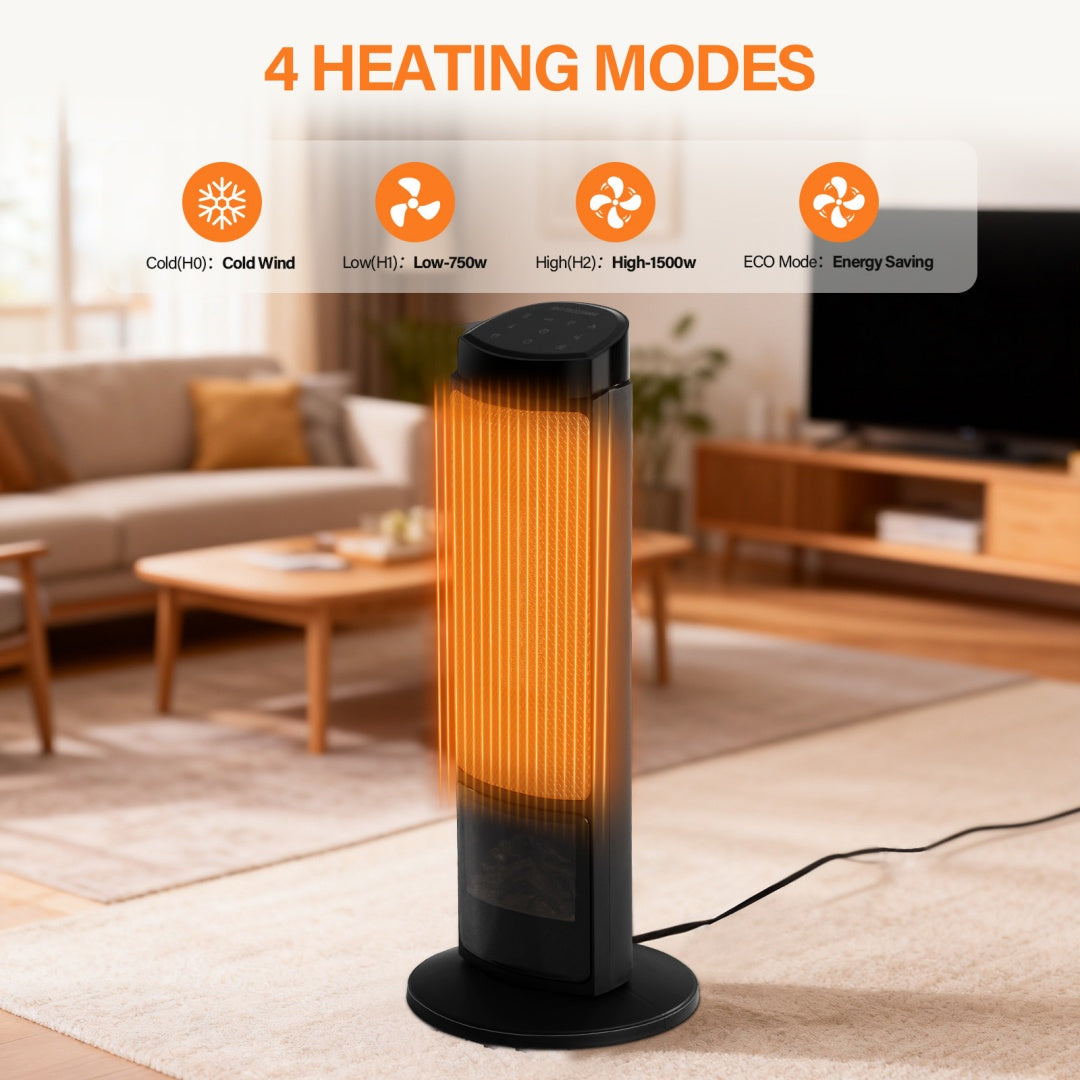 23inch Space Heaters For Indoor Use, Portable Heater With 7 Light Colors