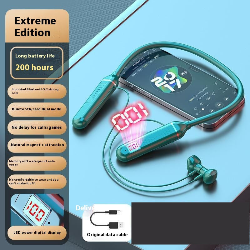 Neck Hanging Large Power G09 Digital Display Wireless Bluetooth Headset
