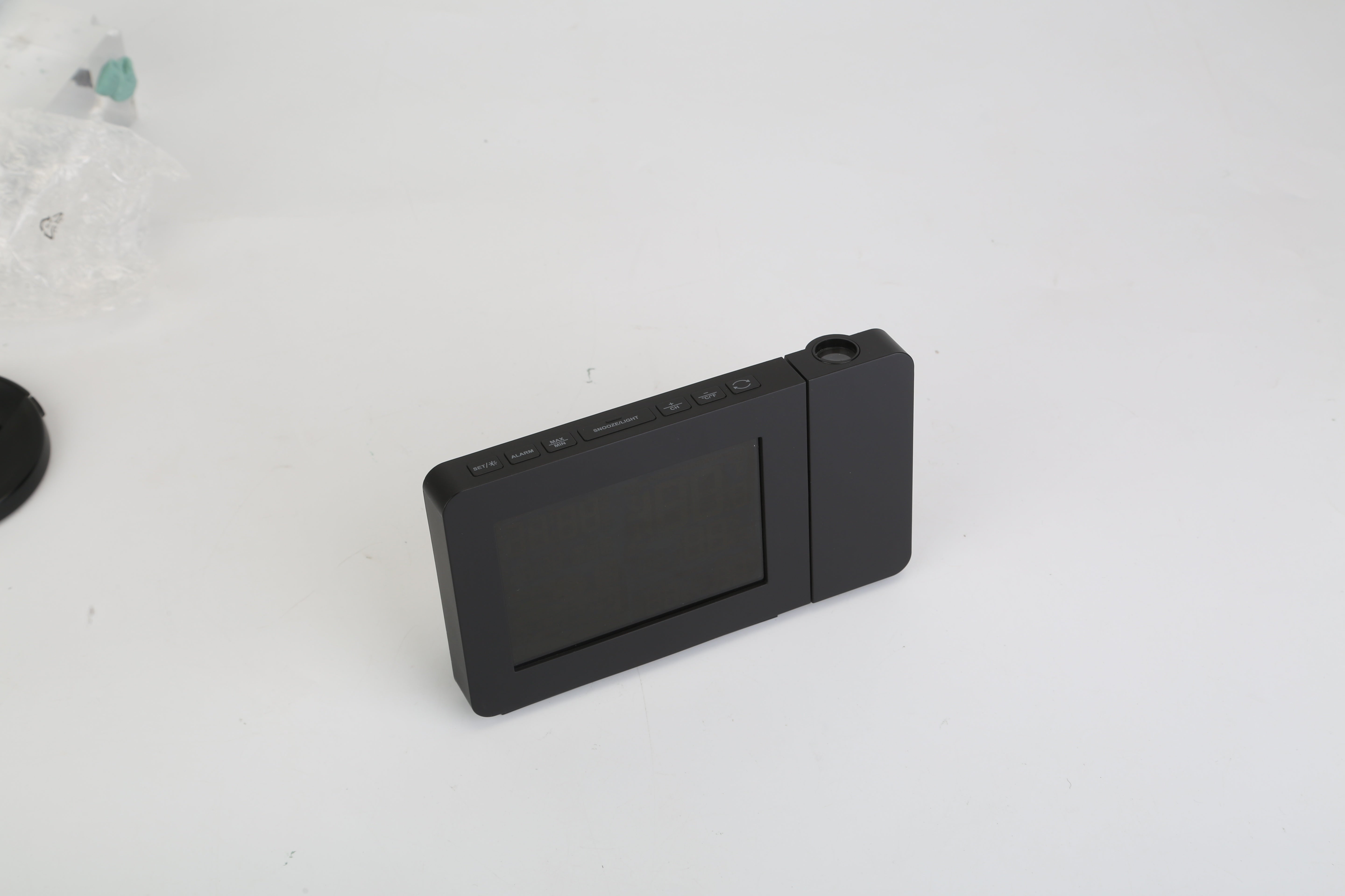 Atomic Projection Alarm Clock Radio Control Clock With WWVB Function Weather Station Dual Alarms Snooze Outdoor Wireless Temperature Humidity Sensor