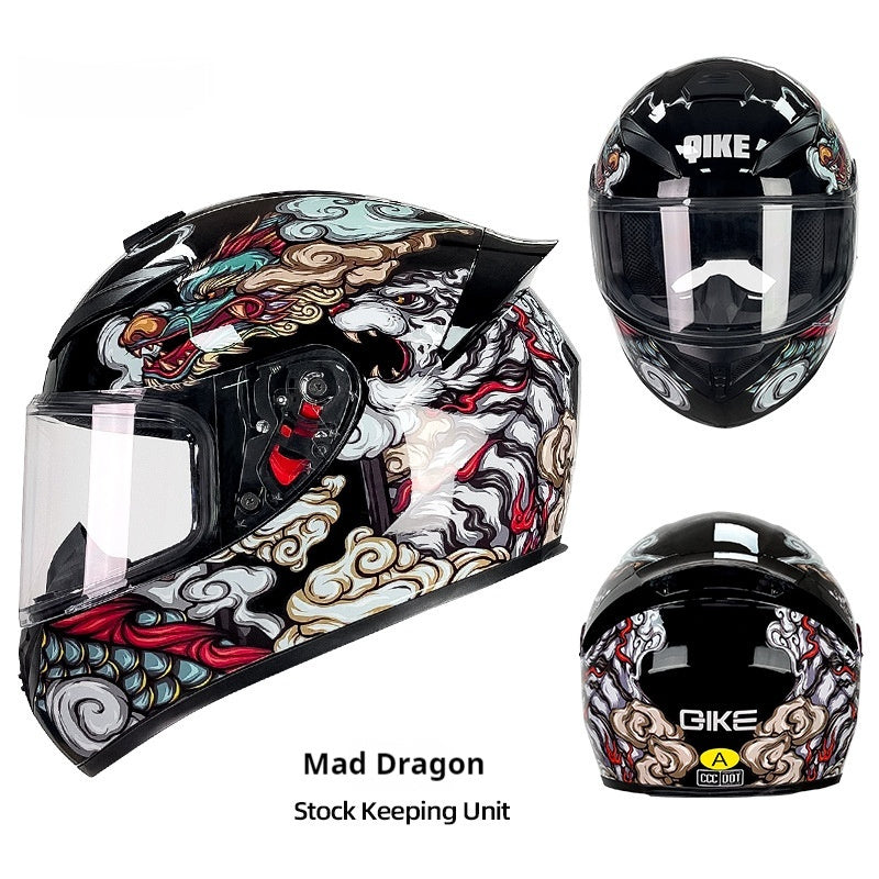 Winter Personality Motorcycle Helmet Four Seasons Knight Bluetooth Locomotive Full Face Helmet