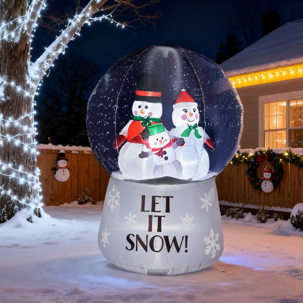 6 FT Lighted Christmas Inflatable Decoration, Large Inflatable Snow Globe With Snowman Family, Funny Blow Up Yard Decorations With Built-in LED Lights For Holiday Party Front Yard Lawn Garden Decor