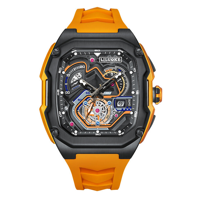 Three-Dimensional Hollow Waterproof Luminous Sports Multifunction Quartz Watch