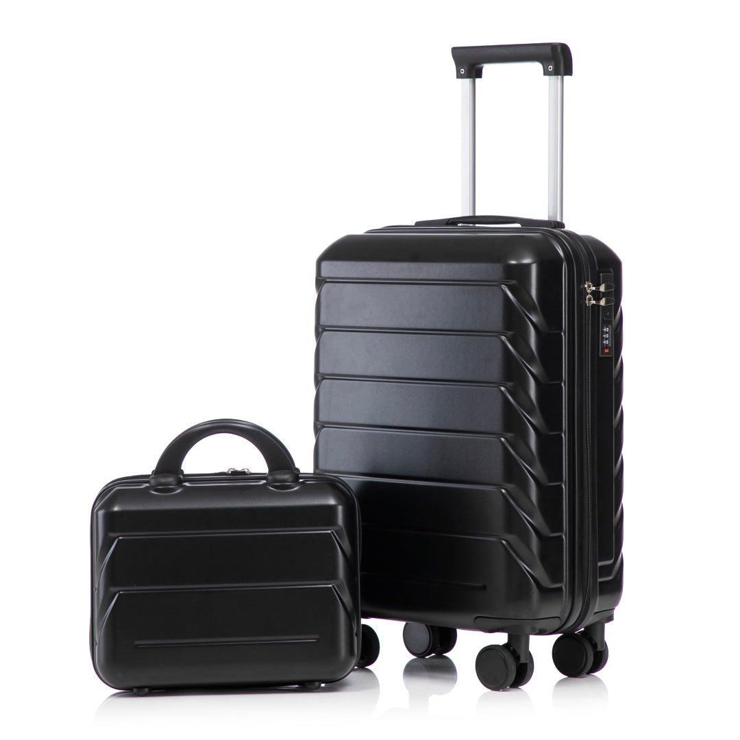 14  20 2 Pcs  Set In ABS Spinner Wheel Luggage, With Combination Lock,14 Cosmetic Case