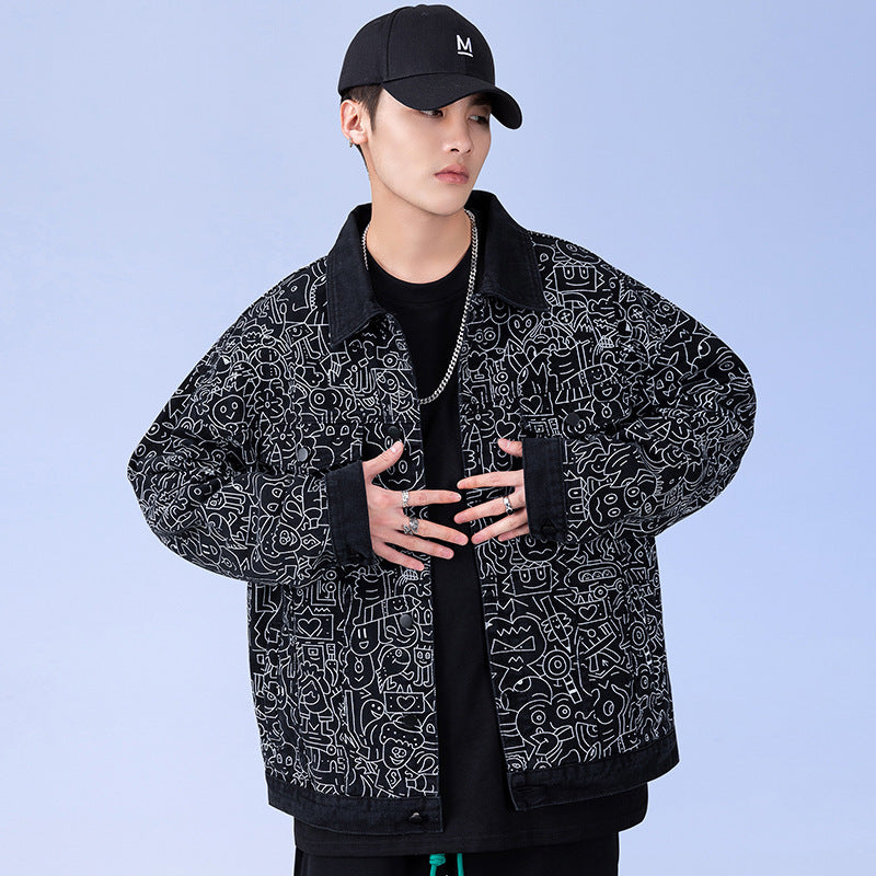 Men's Plus Size Denim Jacket Full Of Trendy Brands