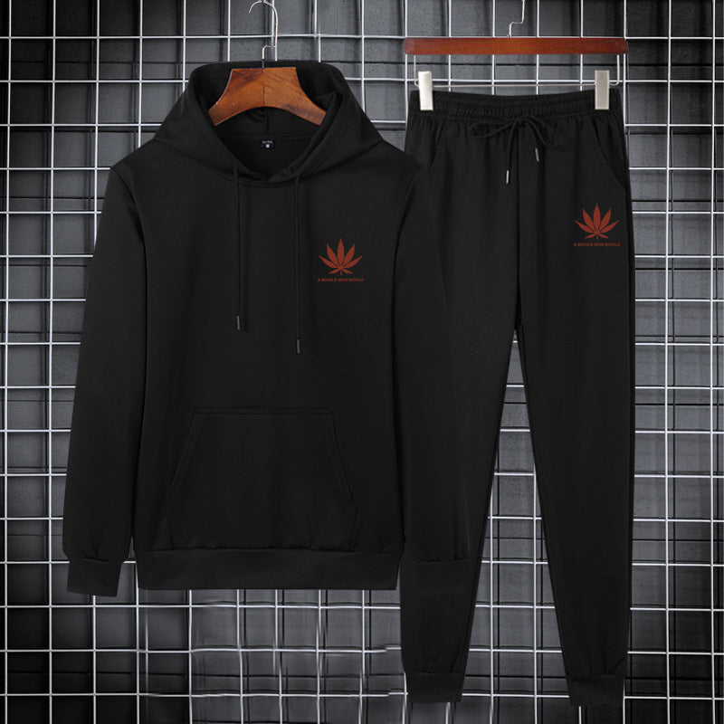 Two-piece Fashion All-match Spring And Autumn Long-sleeved Printed Sweater Suit