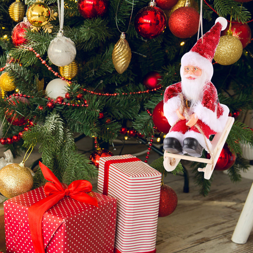 Cartoon Fabric Plush Santa Claus Dolls Children's Toys Pendants Window Decorations