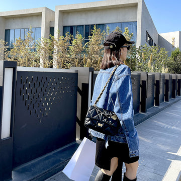 Women's Top Layer Leather Versatile Chain One Shoulder Messenger Bag