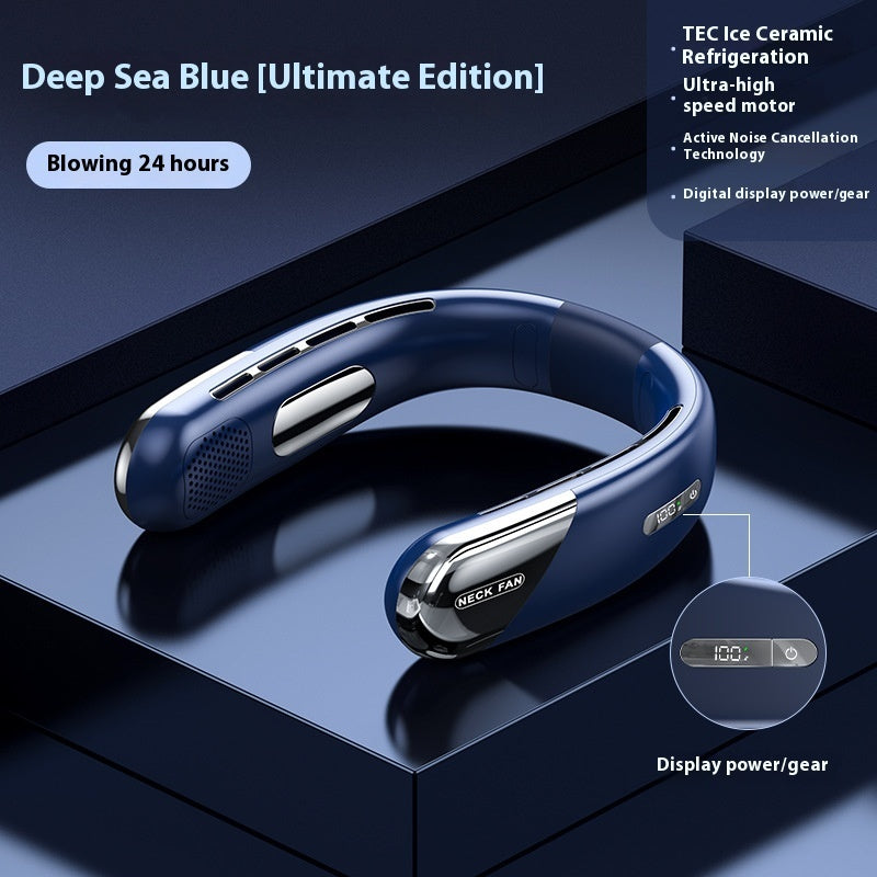 USB Charging Non-leaf Ice Compress Lazy Outdoor Portable Halter Little Fan