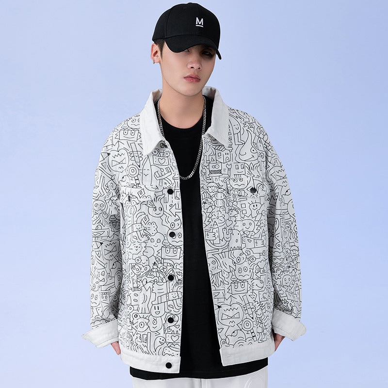 Men's Plus Size Denim Jacket Full Of Trendy Brands