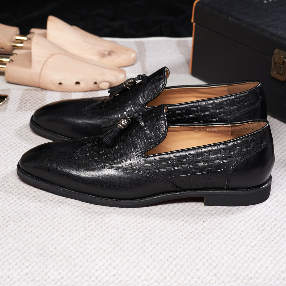 Men's Tassel Business Casual Leather Shoes Handmade Wedding Banquet