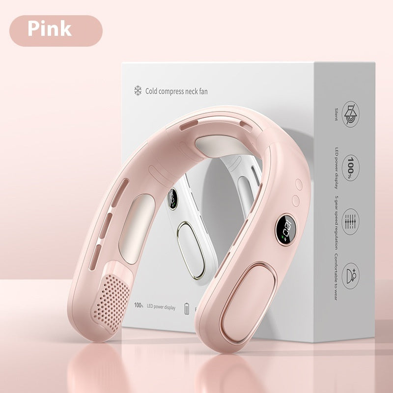 USB Charging Non-leaf Ice Compress Lazy Outdoor Portable Halter Little Fan