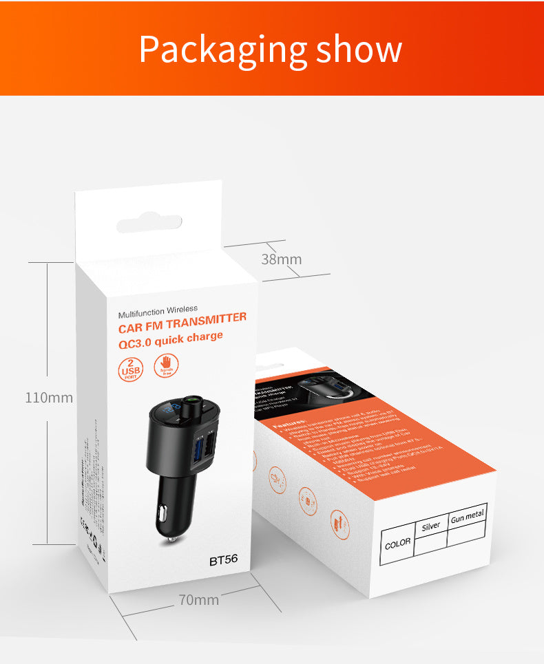 BT56 Fast Charging FM Transmitter Car Specific Bluetooth Hands-free
