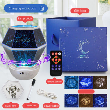 Starry Sky Light Projector Children's Room Birthday Gift Girl Romantic Rotating Starry Bedroom Atmosphere Night Light