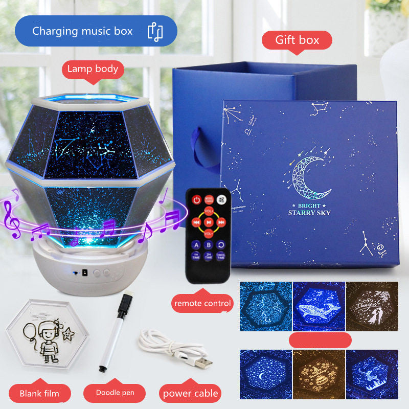 Starry Sky Light Projector Children's Room Birthday Gift Girl Romantic Rotating Starry Bedroom Atmosphere Night Light