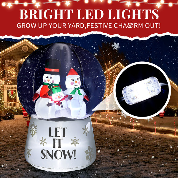 6 FT Lighted Christmas Inflatable Decoration, Large Inflatable Snow Globe With Snowman Family, Funny Blow Up Yard Decorations With Built-in LED Lights For Holiday Party Front Yard Lawn Garden Decor