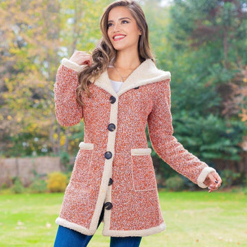 Women's Single Breasted Hooded Long Sleeve Jacket