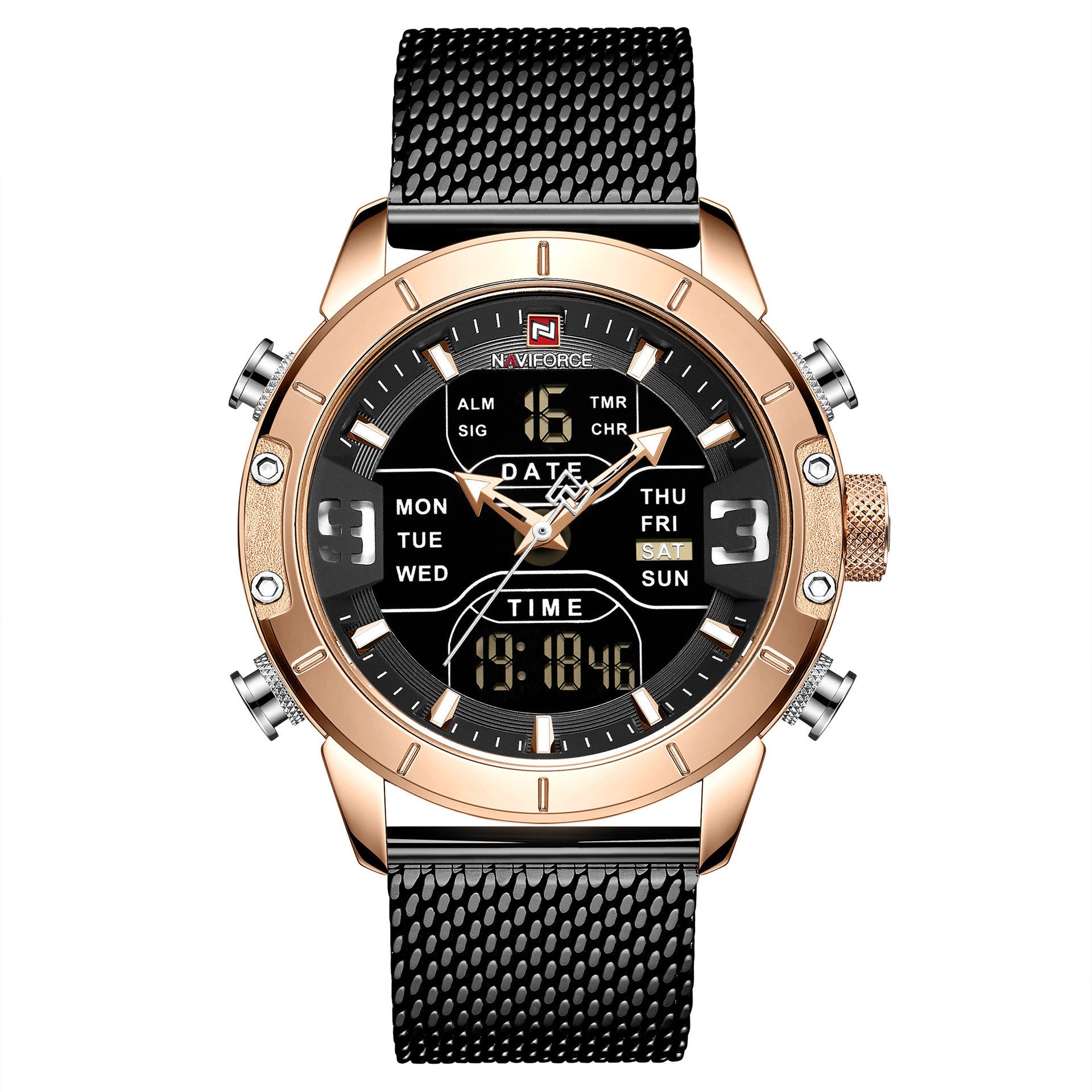 Double Display Men's Multi-function Waterproof Sports Watch