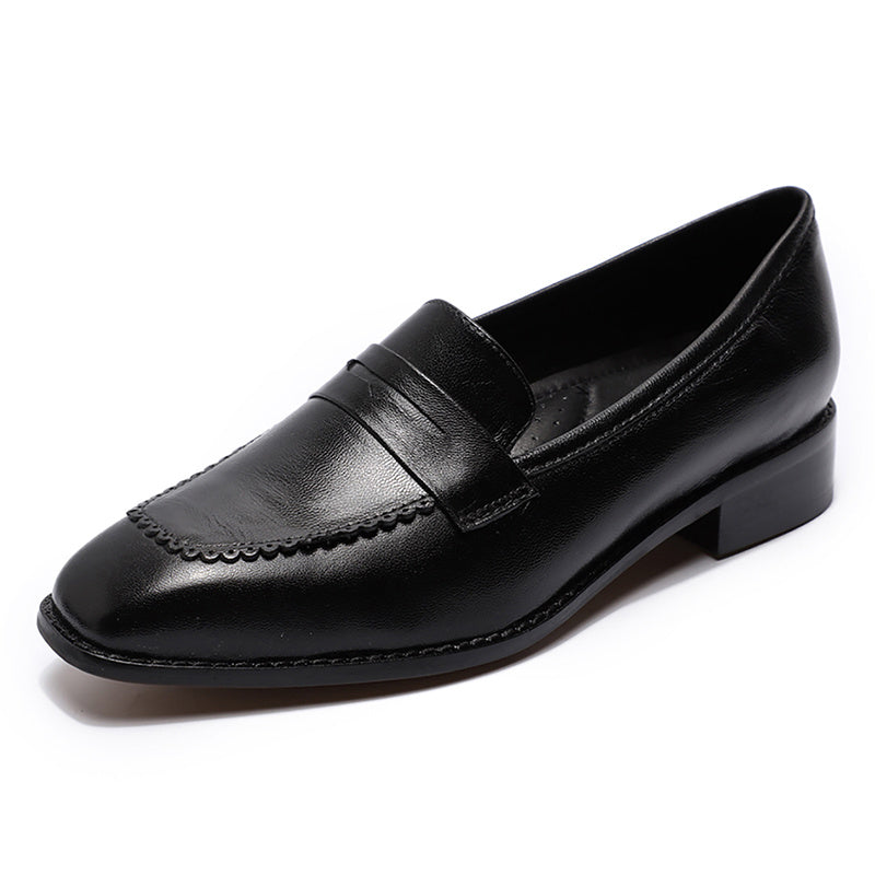 Retro English Style Small Leather Shoes Flat