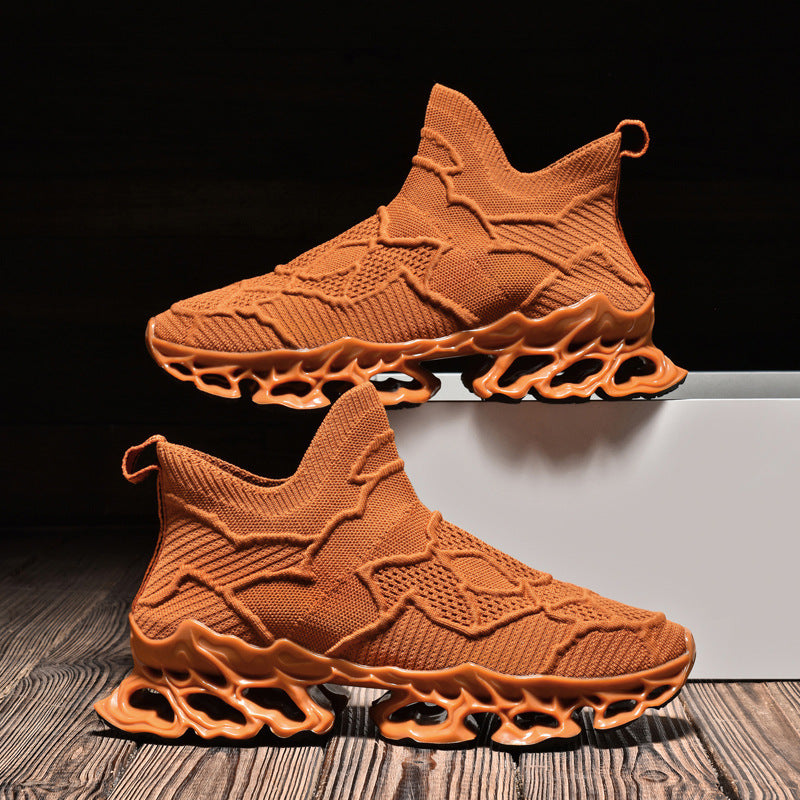 Trendy Men's Flyknit Mesh Casual Sneakers