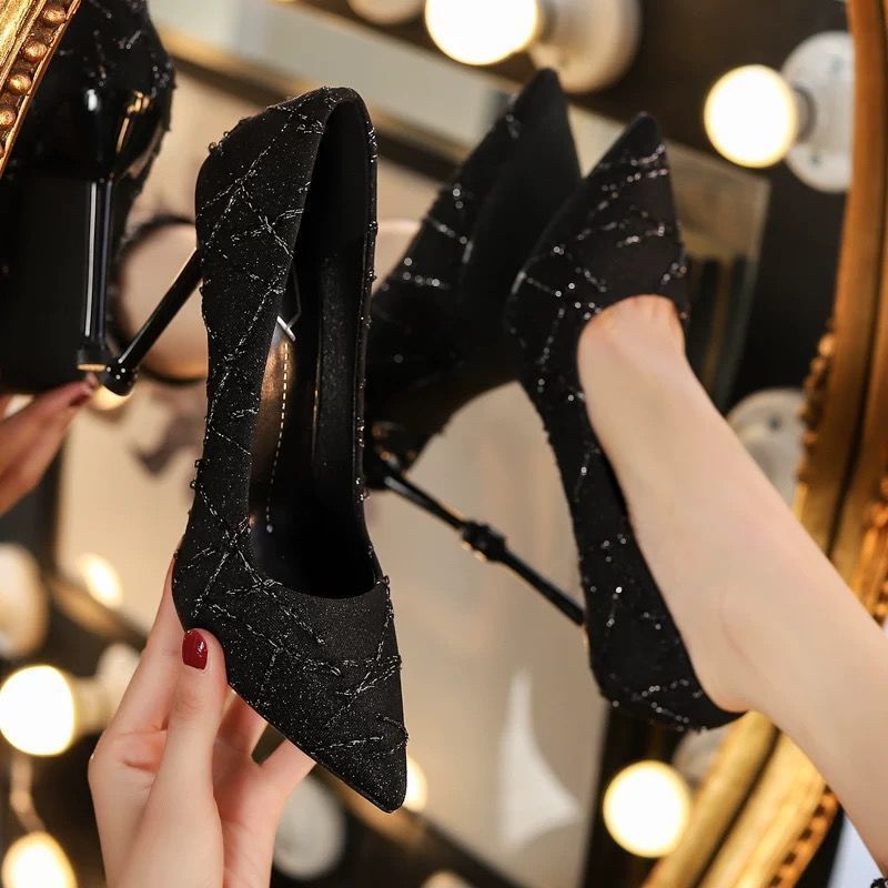 French Small Heel Shoes Design Socialite Stiletto Heel