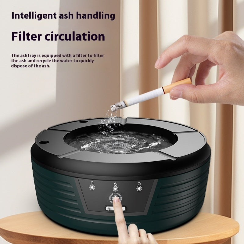 Fashion Circulating Water Filter Prevent Fly Ash Smart Ashtray