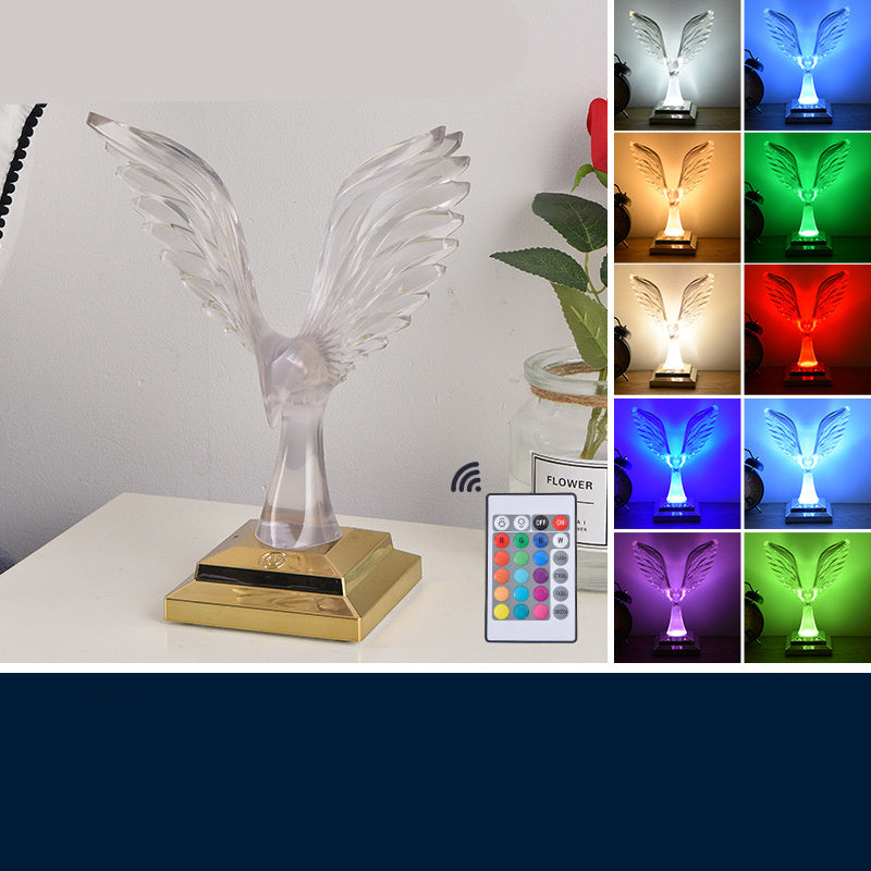 Crystal Eagle Desk Lamp Wireless Charging Touch Ambient Light