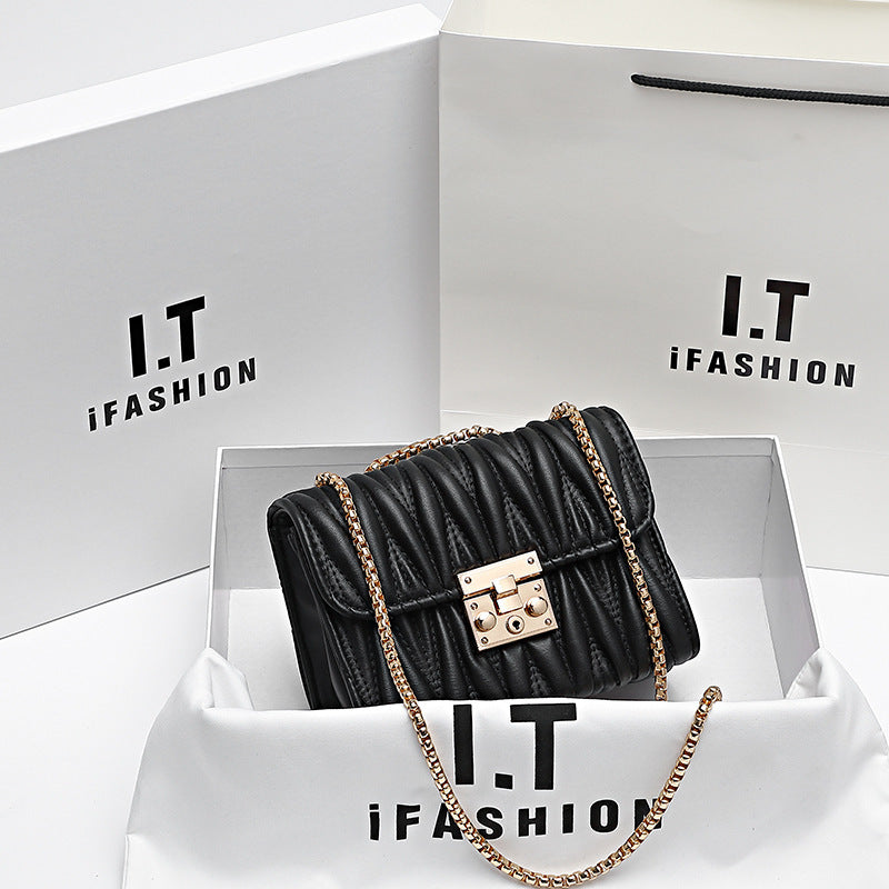 Women's Niche Design Pu Chain Messenger Bag