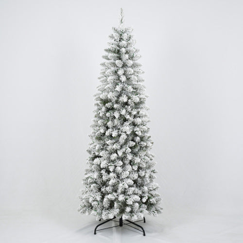 3 Pcs Flocked Artificial Christmas Tree Set With Lights, 4ft 5ft 6ft Christmas Snow Tree Set, Christmas Decor