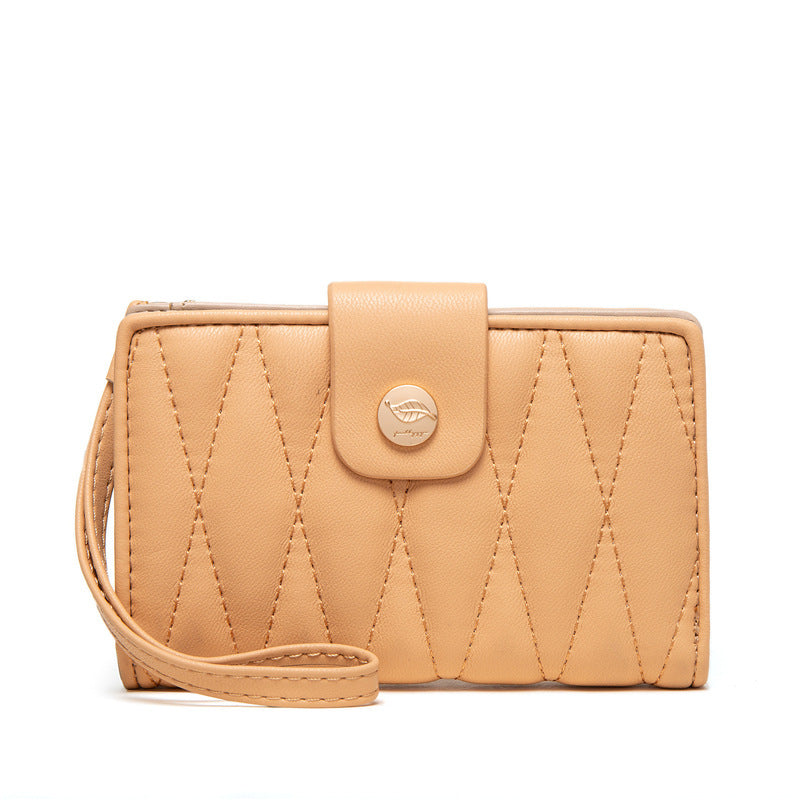 Fashion Rhombic Zipper Buckle Middle Long Wallet