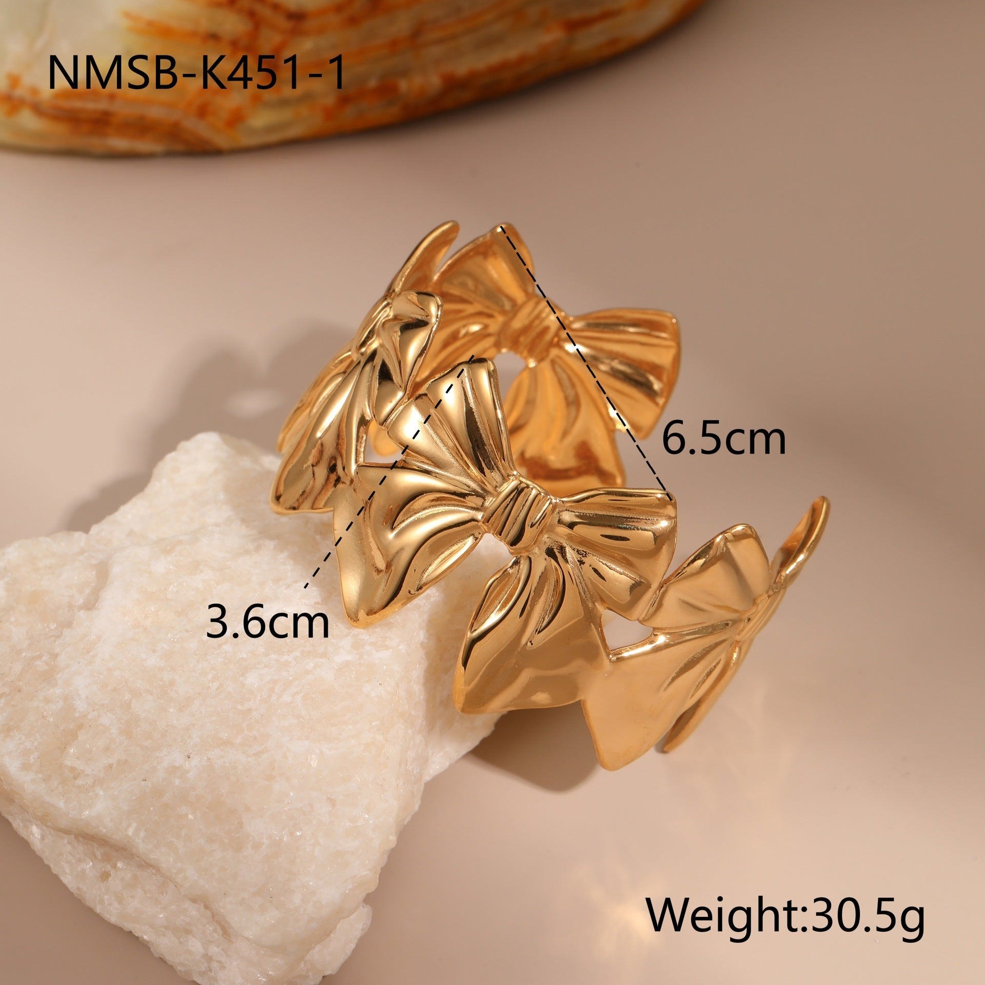 Leaf Stainless Steel Wristband Bow Light Luxury