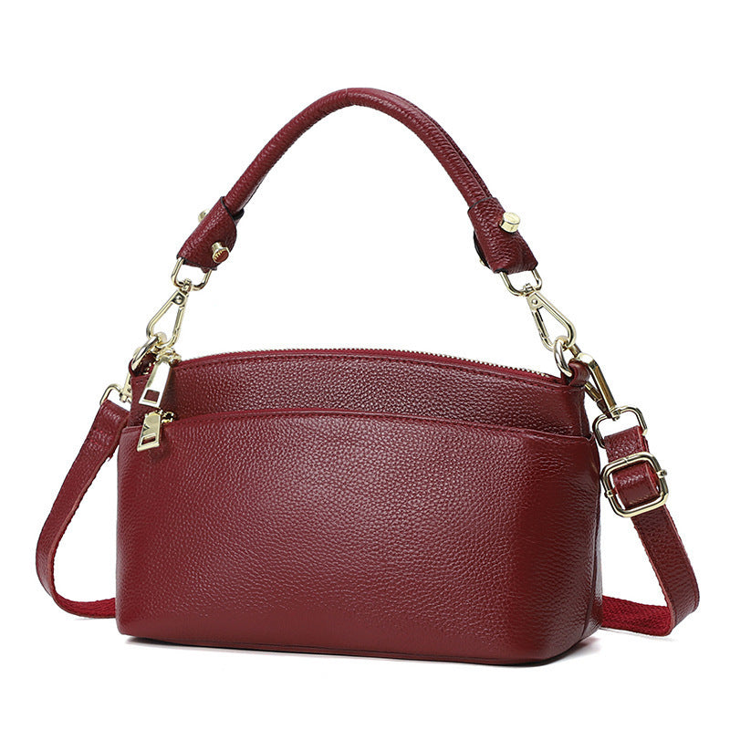 Women's Leather Fashion Handheld One Shoulder Messenger Bag