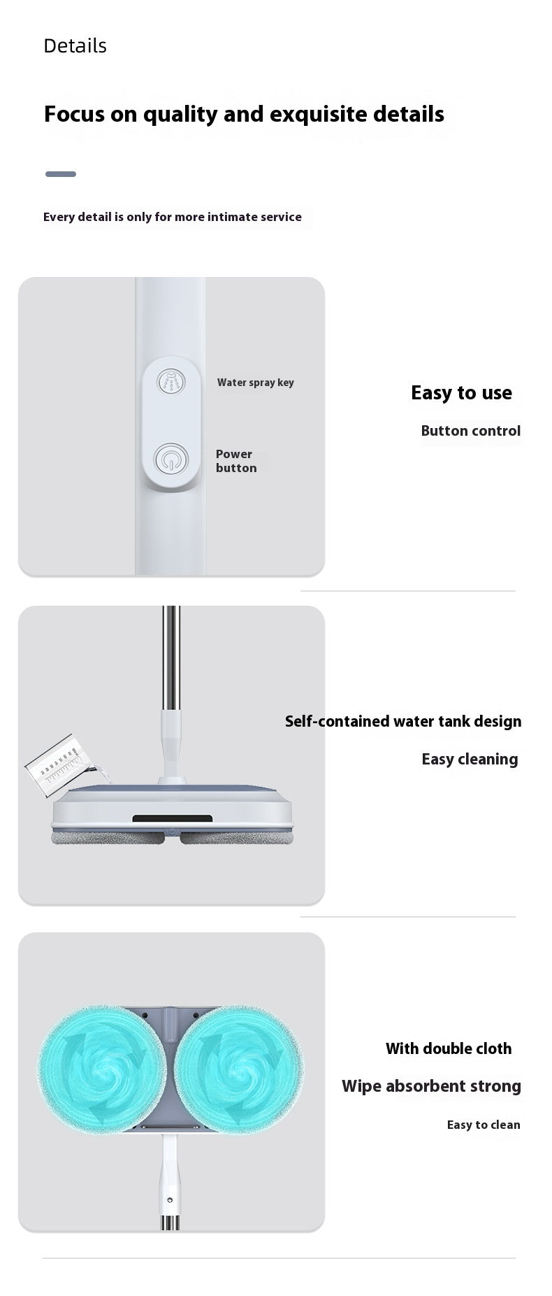 Wireless Electric Mop Hand Wash-free Automatic