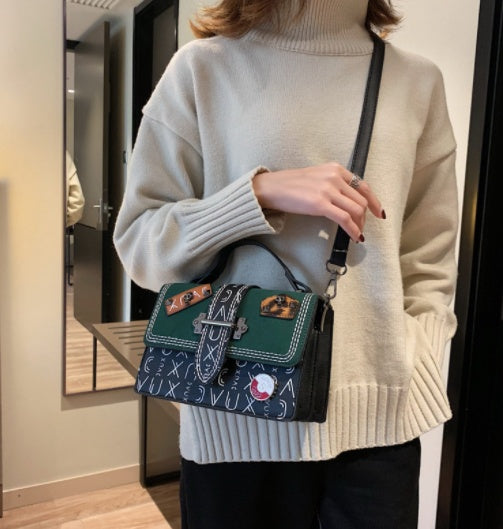 Versatile Ins Messenger  Badge Fashion Hand Small Square Bag