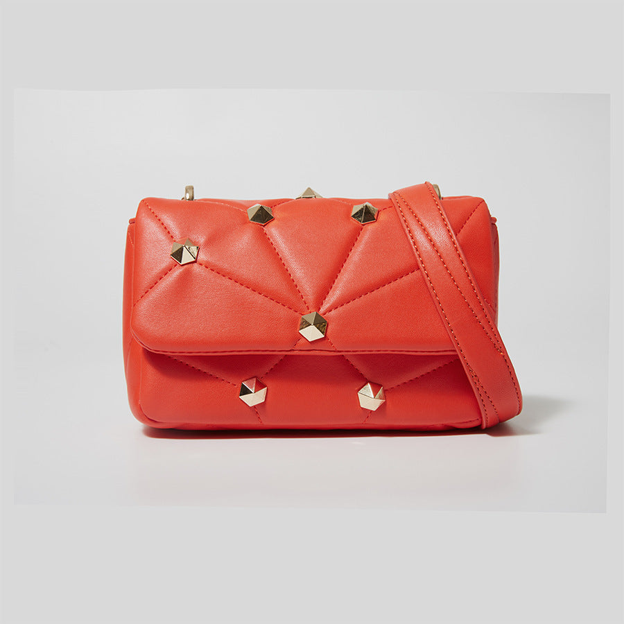 Stitched One-shoulder Diamond Handbag