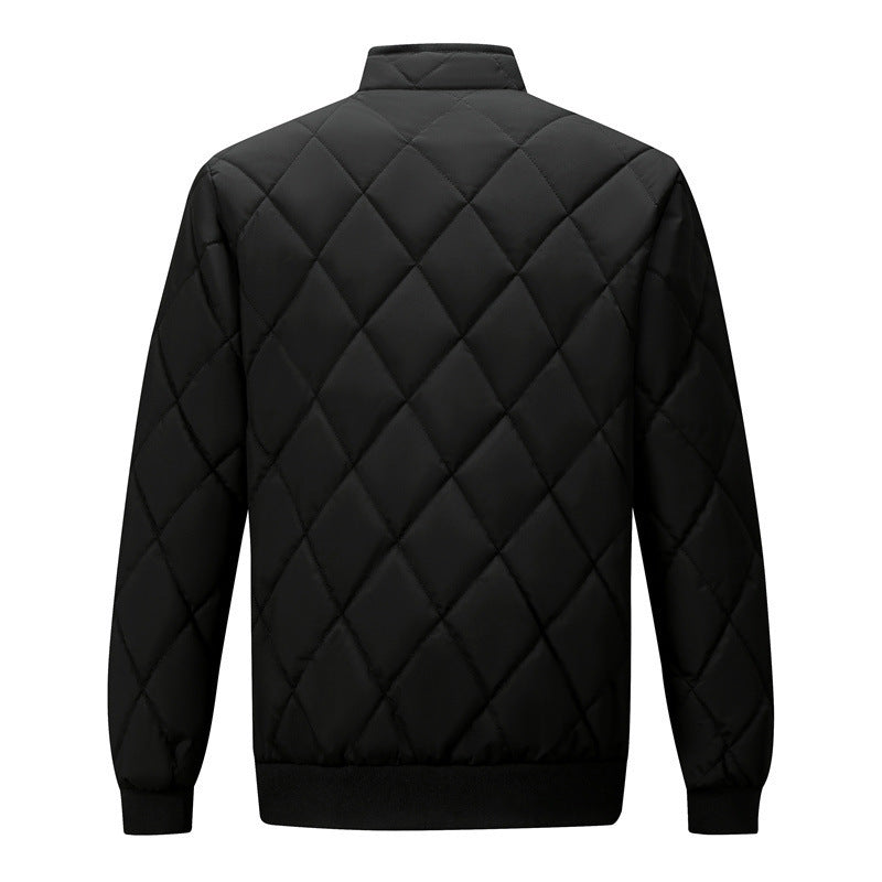 Stand Collar Men's Dad Trendy Warm-keeping Cotton Cotton-padded Jacket Bread Coat