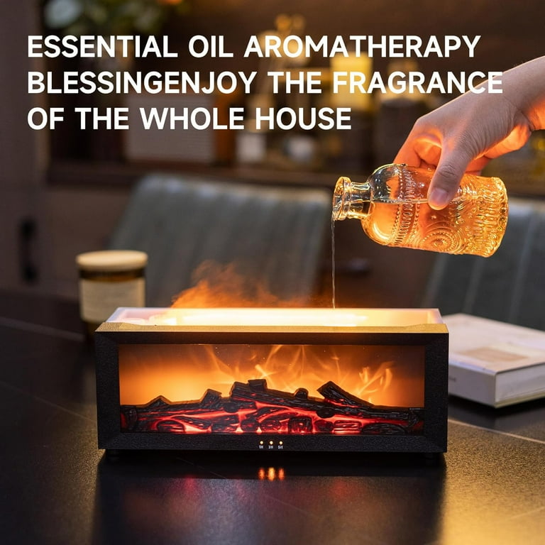 New Flame Aromatherapy Machine Colorful Flame Humidifier 3D Flame Fireplace Machine