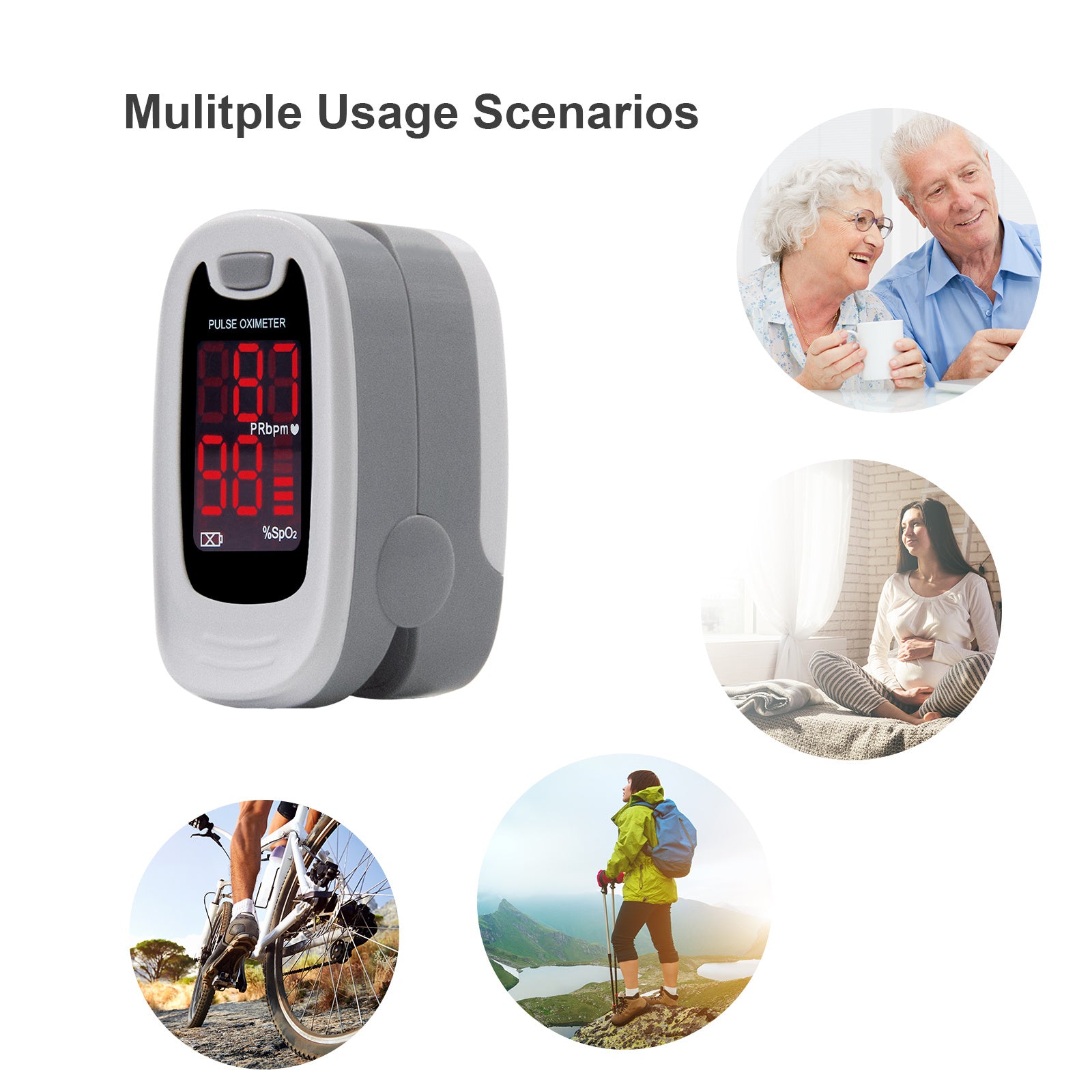 Finger Pulse Oximeter Blood Oxygen Sensor SpO2 Monitor Heart Rate O2 Meter