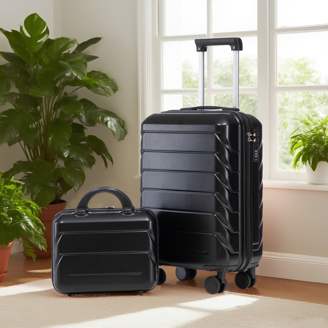 14  20 2 Pcs  Set In ABS Spinner Wheel Luggage, With Combination Lock,14 Cosmetic Case