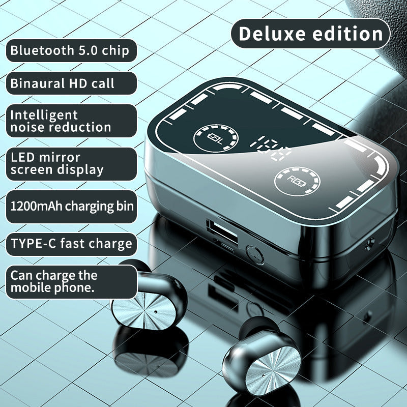High Battery Wireless Bluetooth Headset With Flashlight Touch