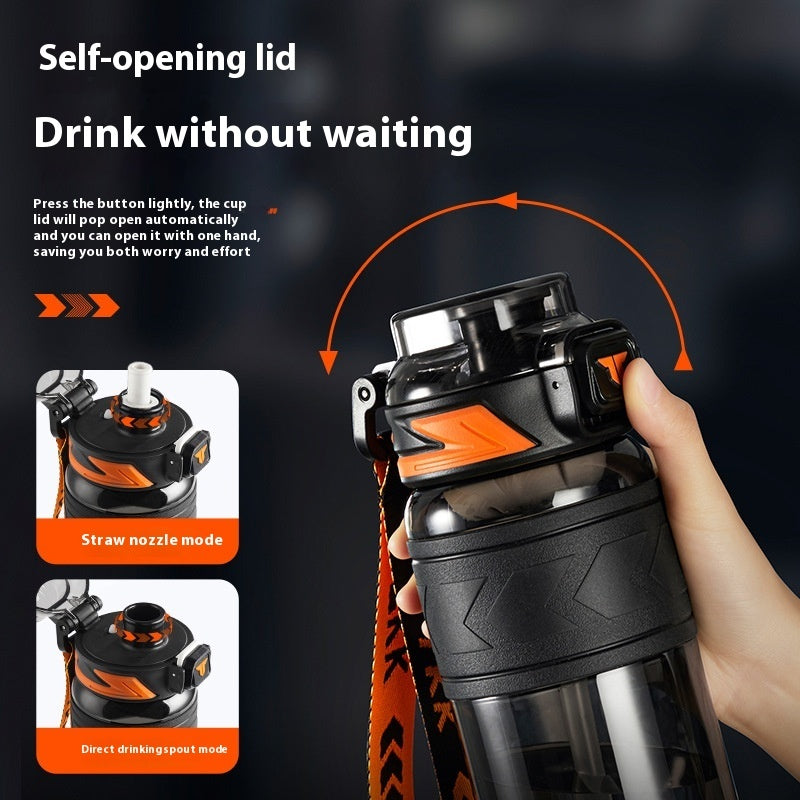 Summer New Large Capacity Sports Cup One-click Bounce Cover Plastic Cup