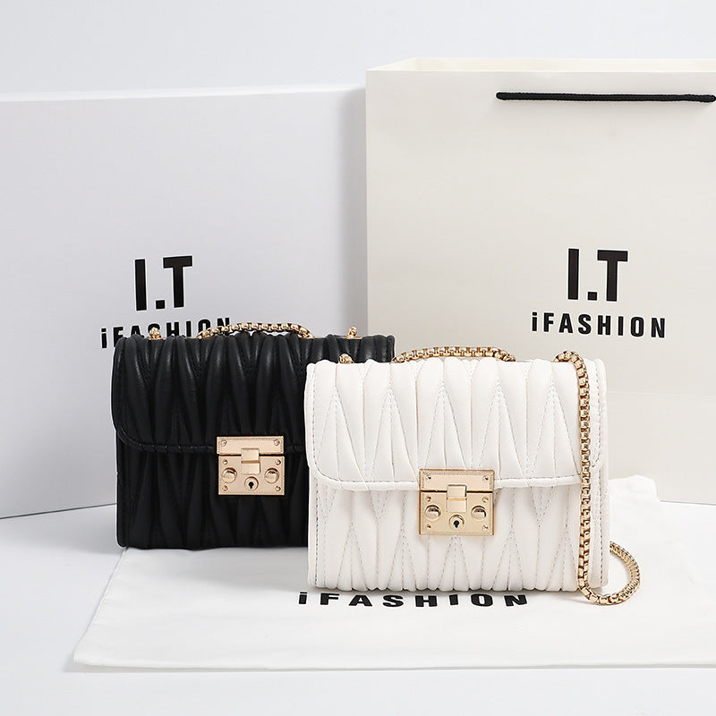 Women's Niche Design Pu Chain Messenger Bag