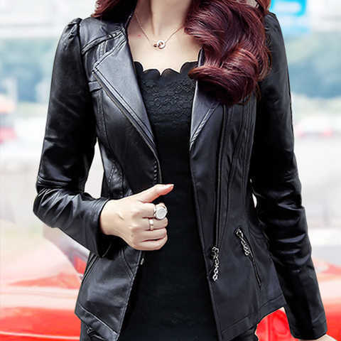 Slim Slimming Motorcycle Leather Jacket Coat Plus Size